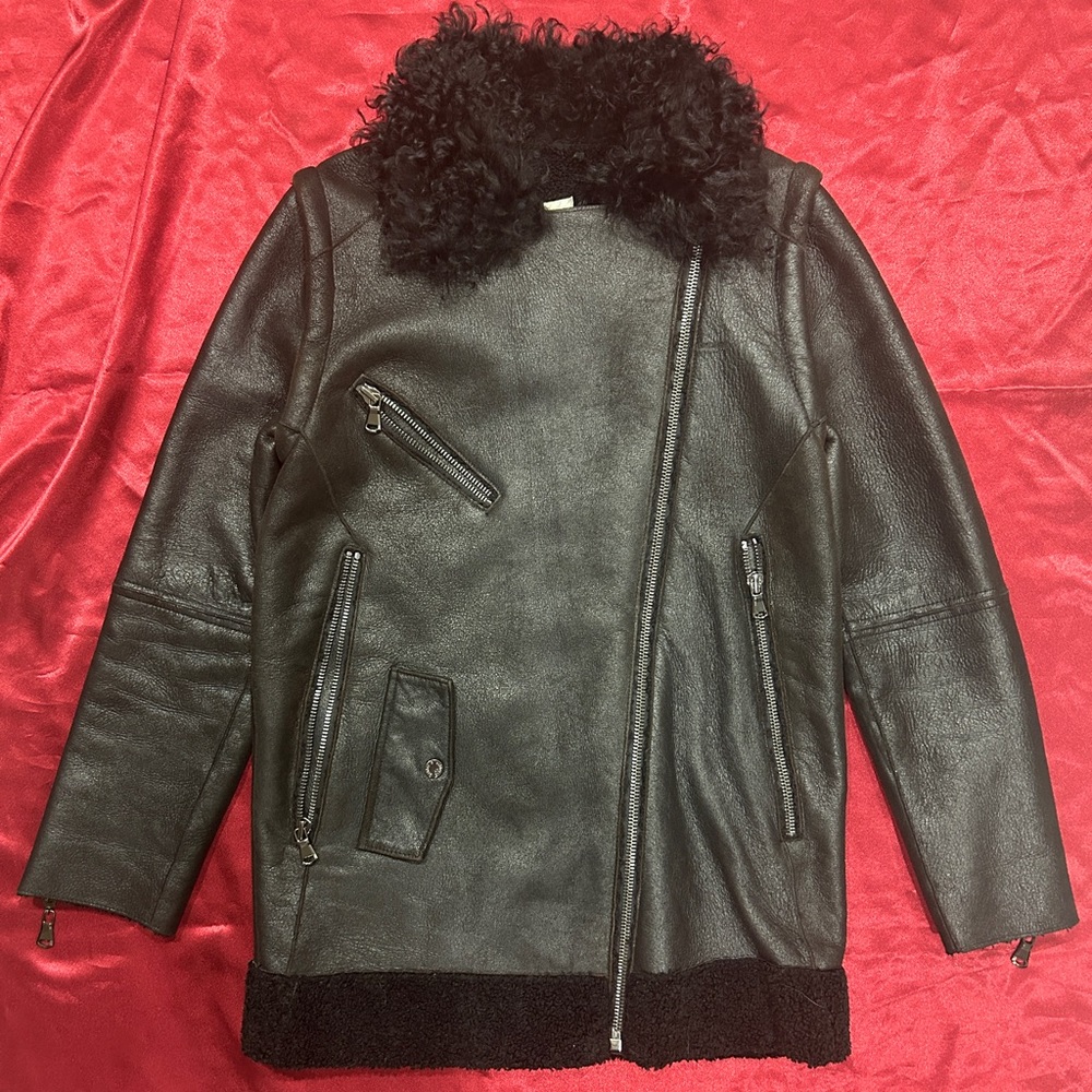 Ashley B leather lamb shearling adjustable jacket